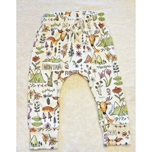 Paisley Pear 'Montana'‎ Infant Unisex Pants Handmade Mountains Deer 12-18Months